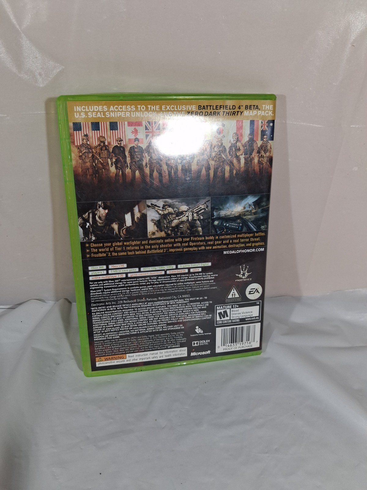 MEDAL OF HONOR WARFIGHTER LIMITED EDITION XBOX 360 Complete Without Manual