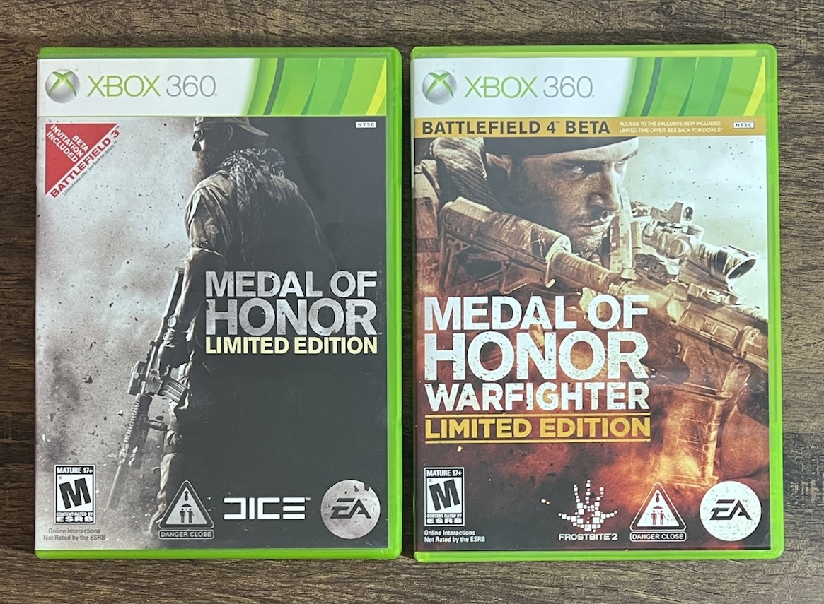 Xbox360 Lot of 2: Medal Of Honor Limited Edition & Warfighter Limited Edition