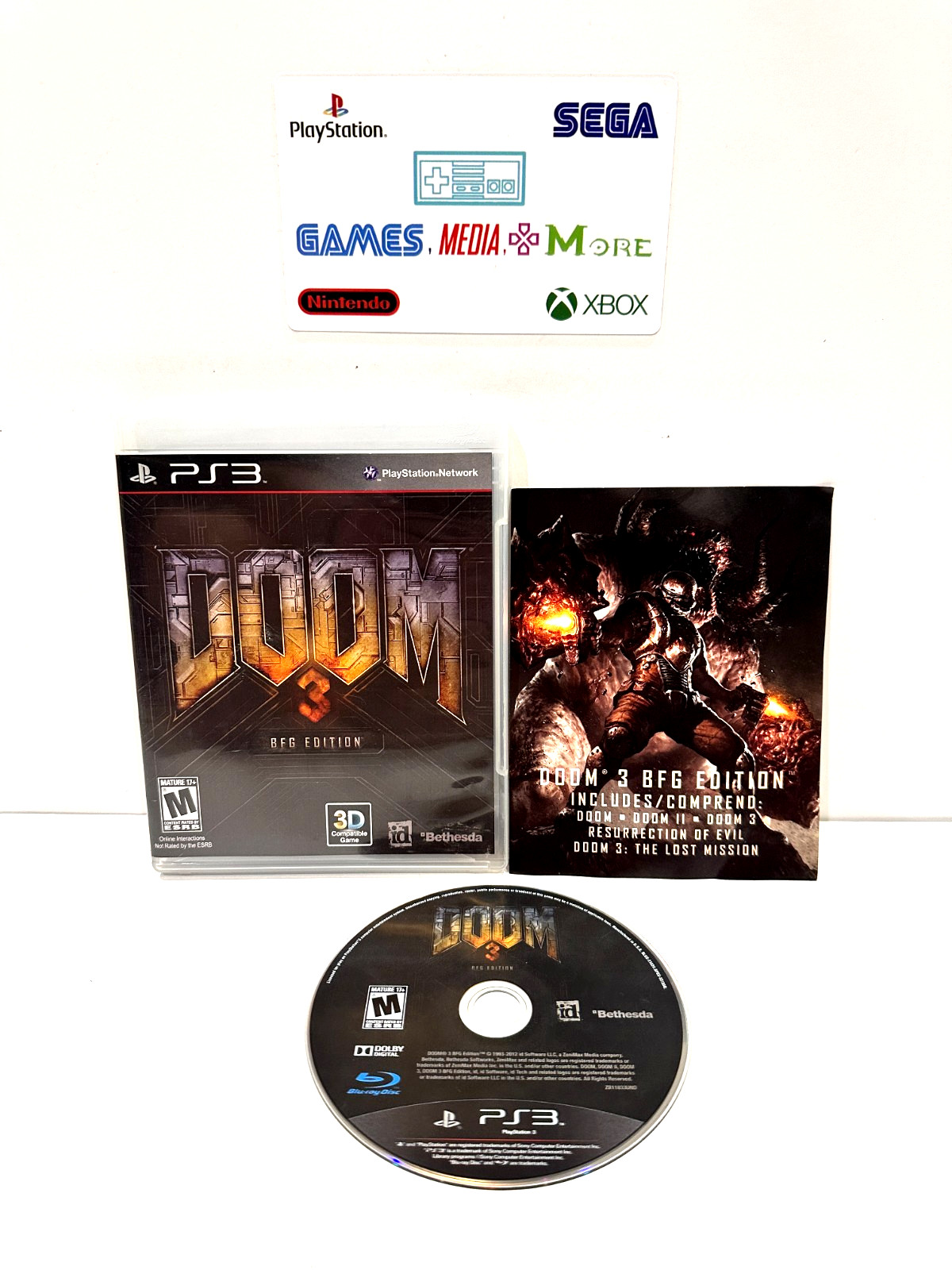 Doom 3 BFG Edition (Sony PlayStation 3, 2012) PS3 Fully TESTED and Working
