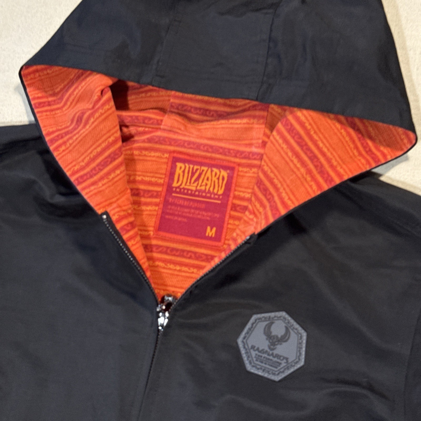 World of Warcraft Ragnaros The Firelord Full Zip Jacket Hoodie Blizzard Men’s M