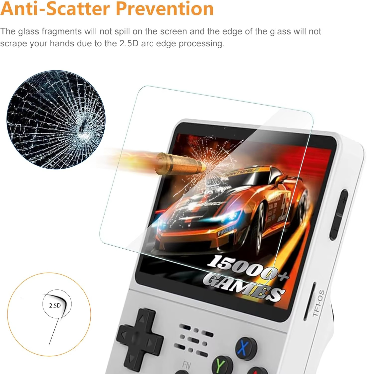 4 in 1 Case+Glass for R36S Game Console Travel Carrying Storage Bag & Screen Pro