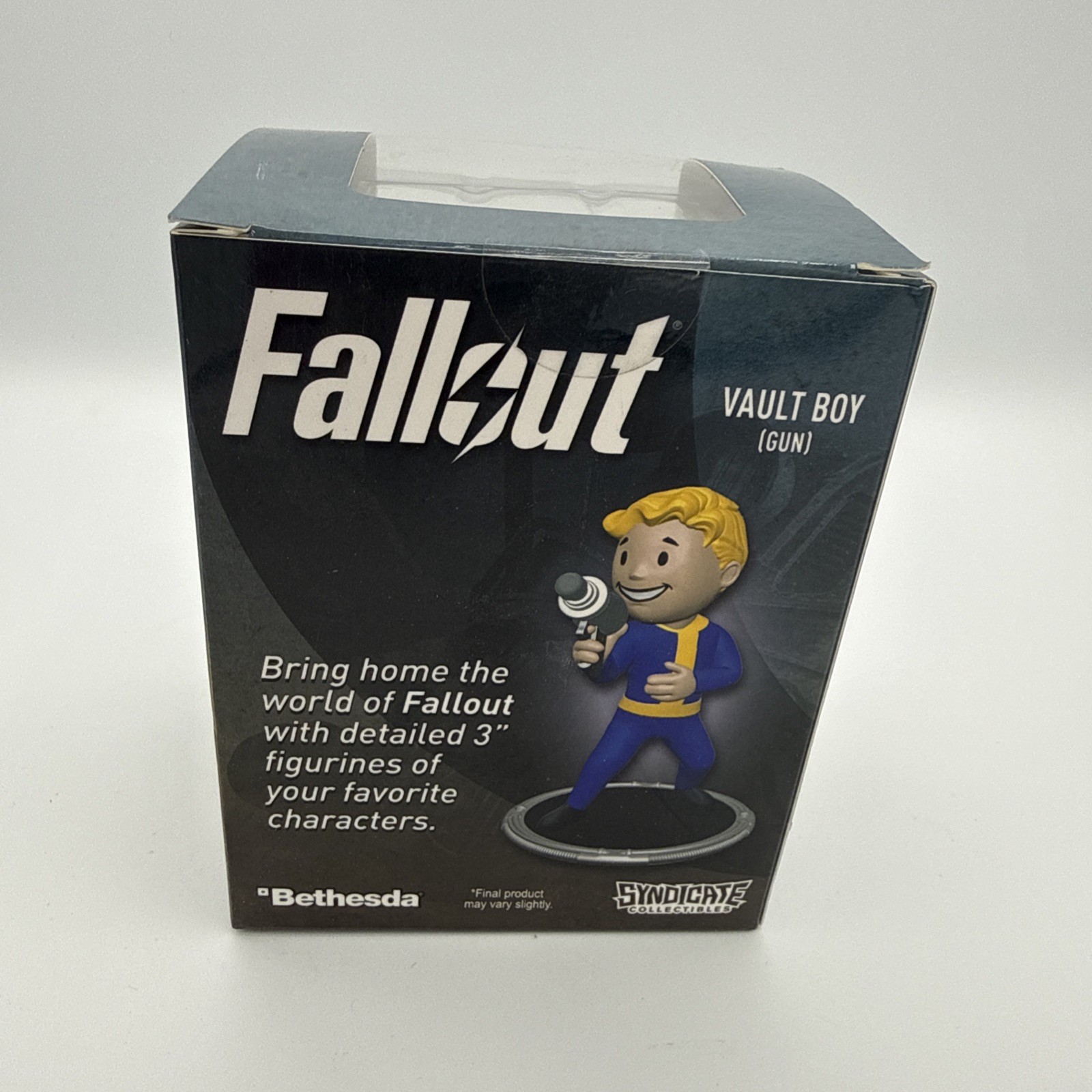 Fallout Vault Boy (Gun) 3″ Mini Figure Syndicate Collectibles Box Damage