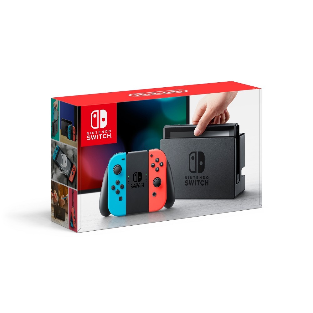 Nintendo Switch Console with Neon Blue Red Joy-Con and Pro Controller 32GB FHD