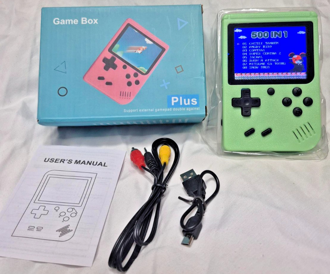 Game Box Plus – Pre-Loaded with 500 Games – Rechargeable – Bundle
