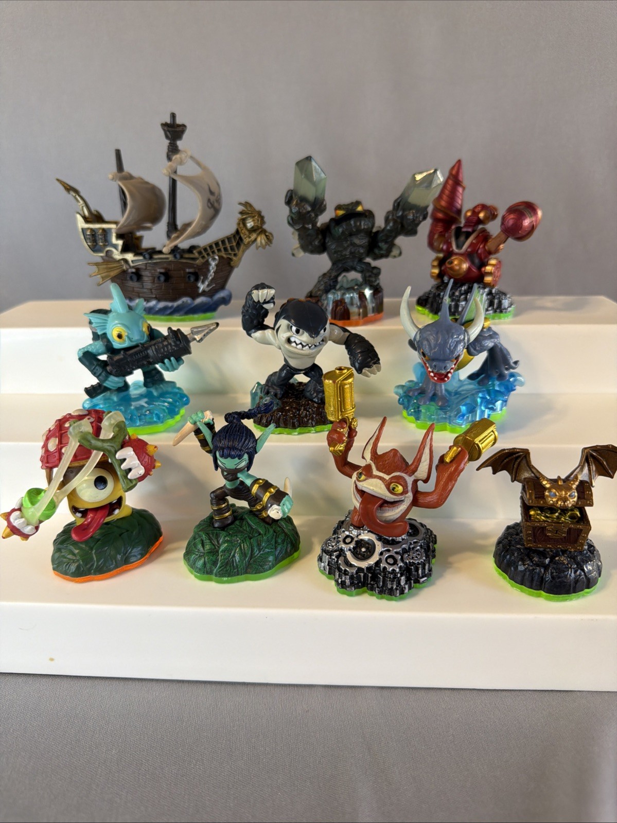 10 Skylanders Game Figures Elf Shroomboom Giant Terrafin Zap Drill Spyros Ship