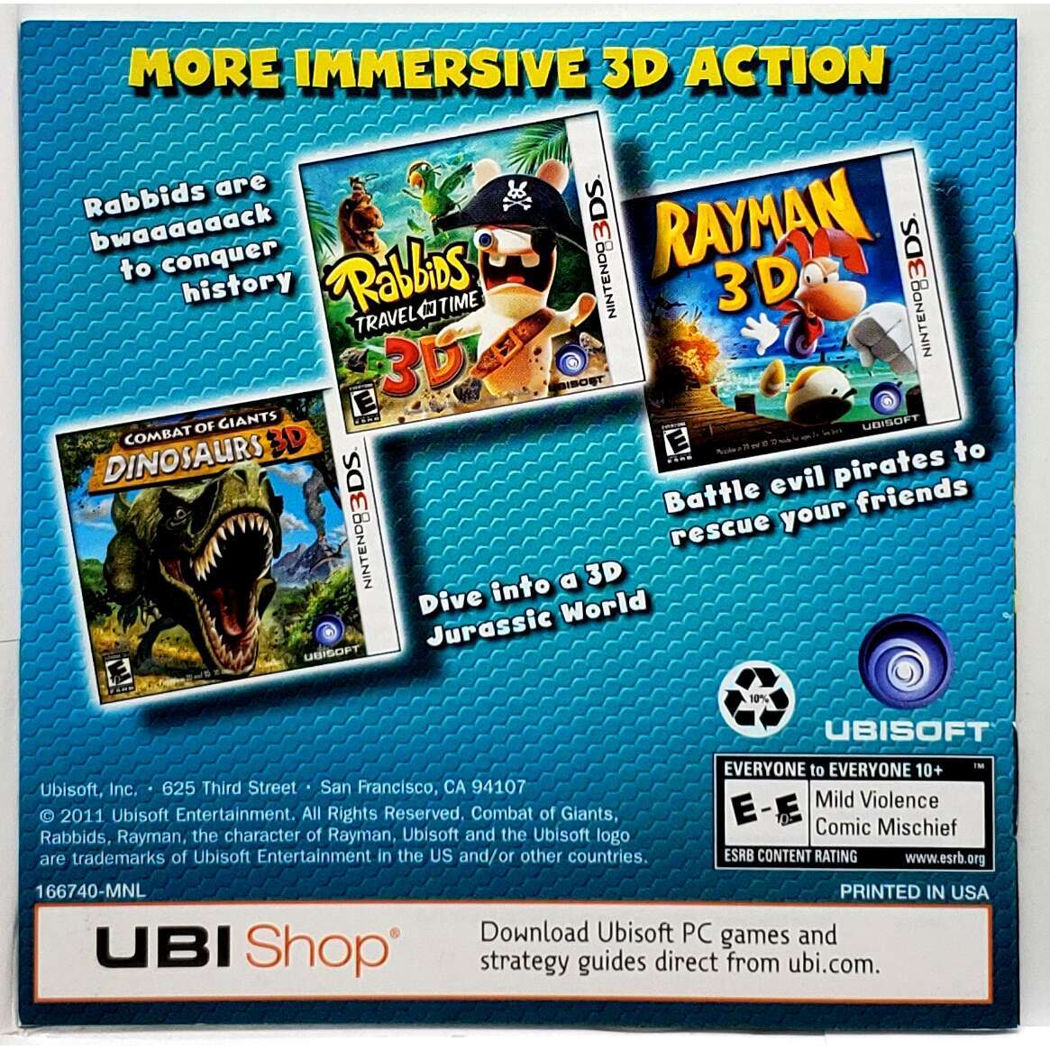 (Manual Only) Rayman 3D – Nintendo 3DS Pristine Authentic Instruction Booklet