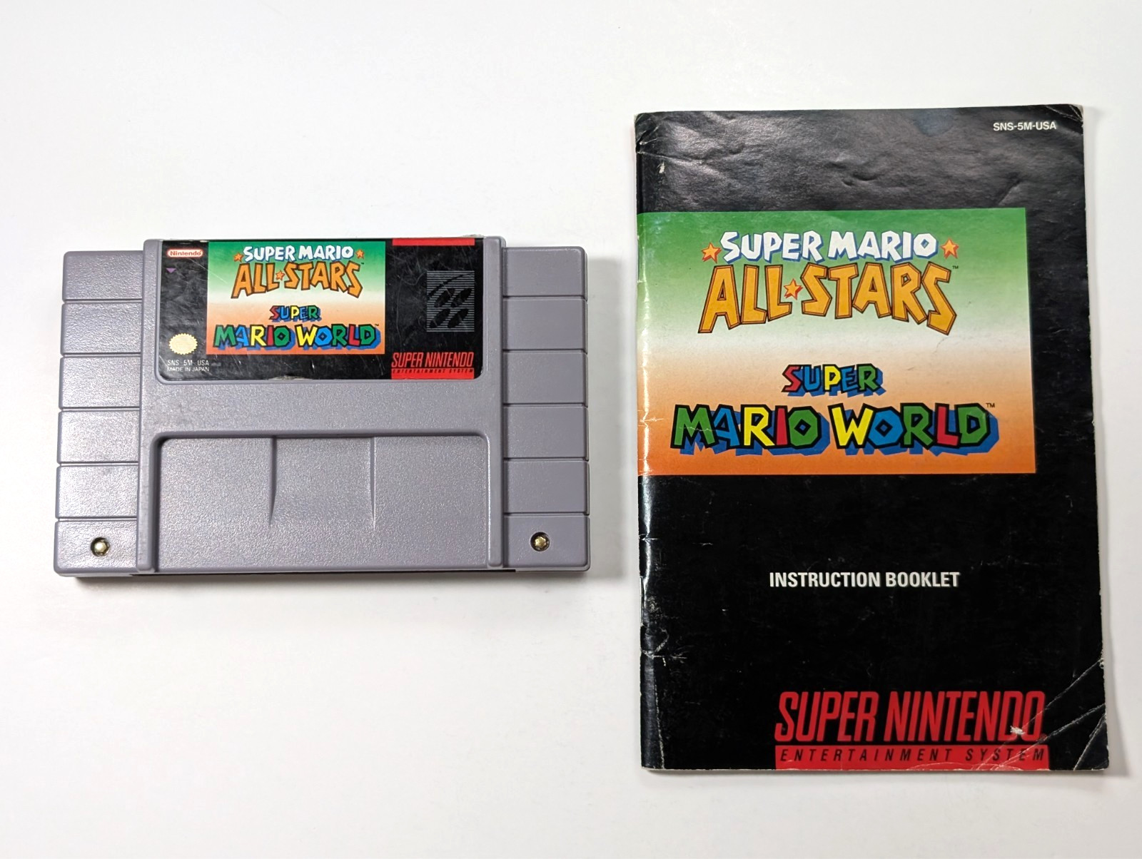 Super Mario All-Stars + Super Mario World Nintendo SNES with manual authentic