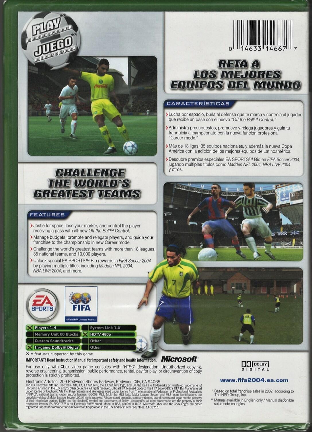 FIFA Soccer 2004 Xbox (Brand New Factory Sealed US Version) Xbox