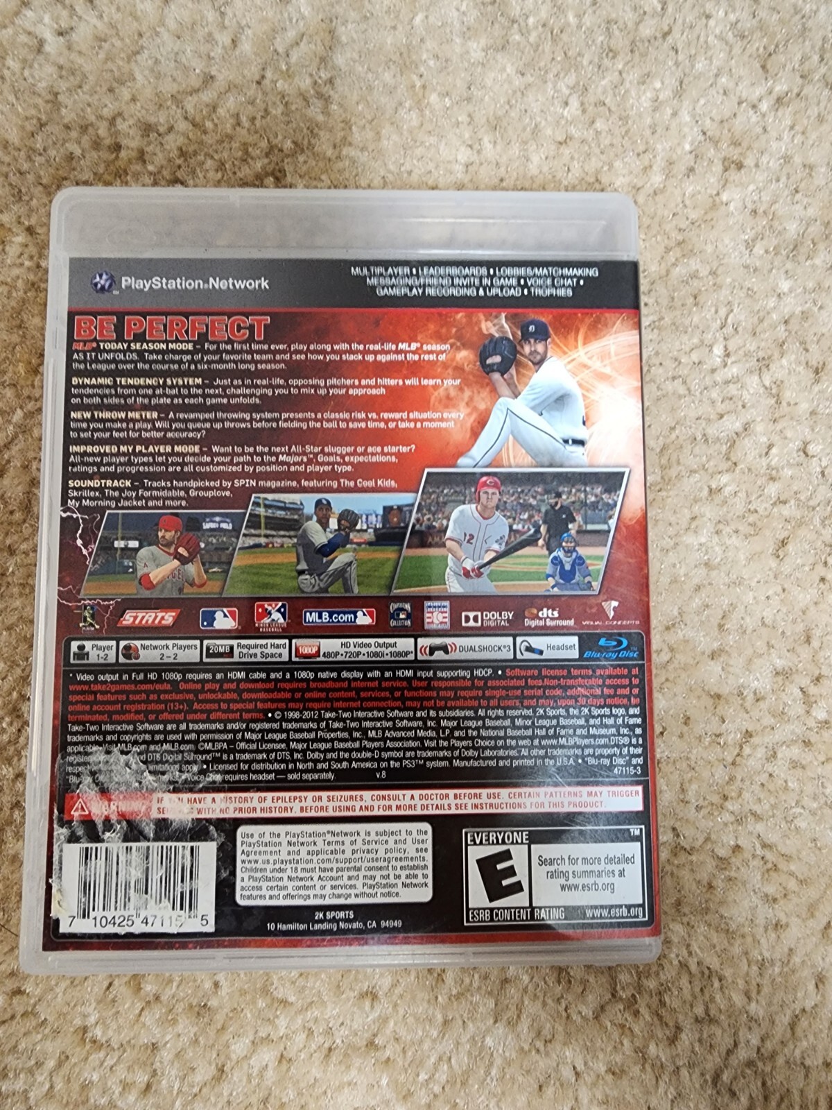 Major League Baseball 2K12 (Sony PlayStation 3, 2012) Tested And Cleaned