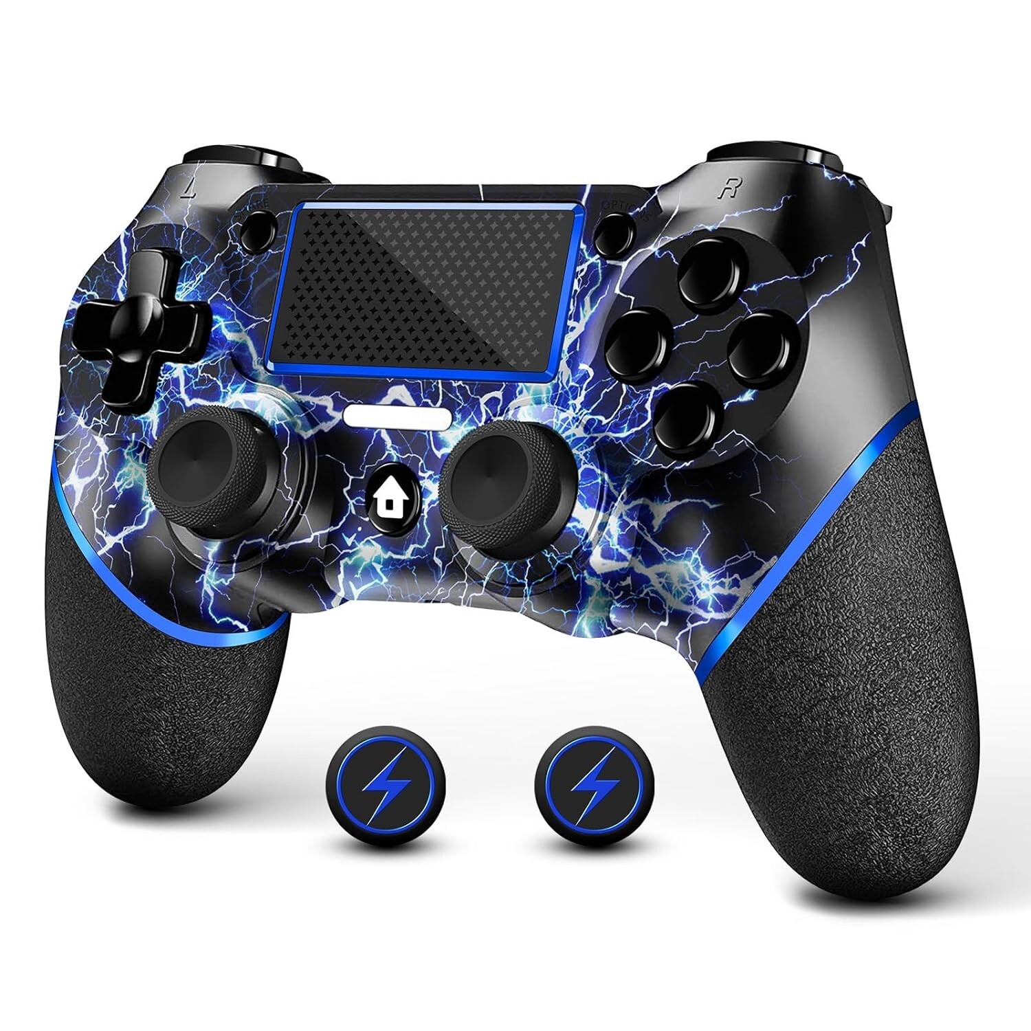 Wireless Controller for PS4 with Non-Slip Grip, 3.5mm Audio Jack and Thumb Caps