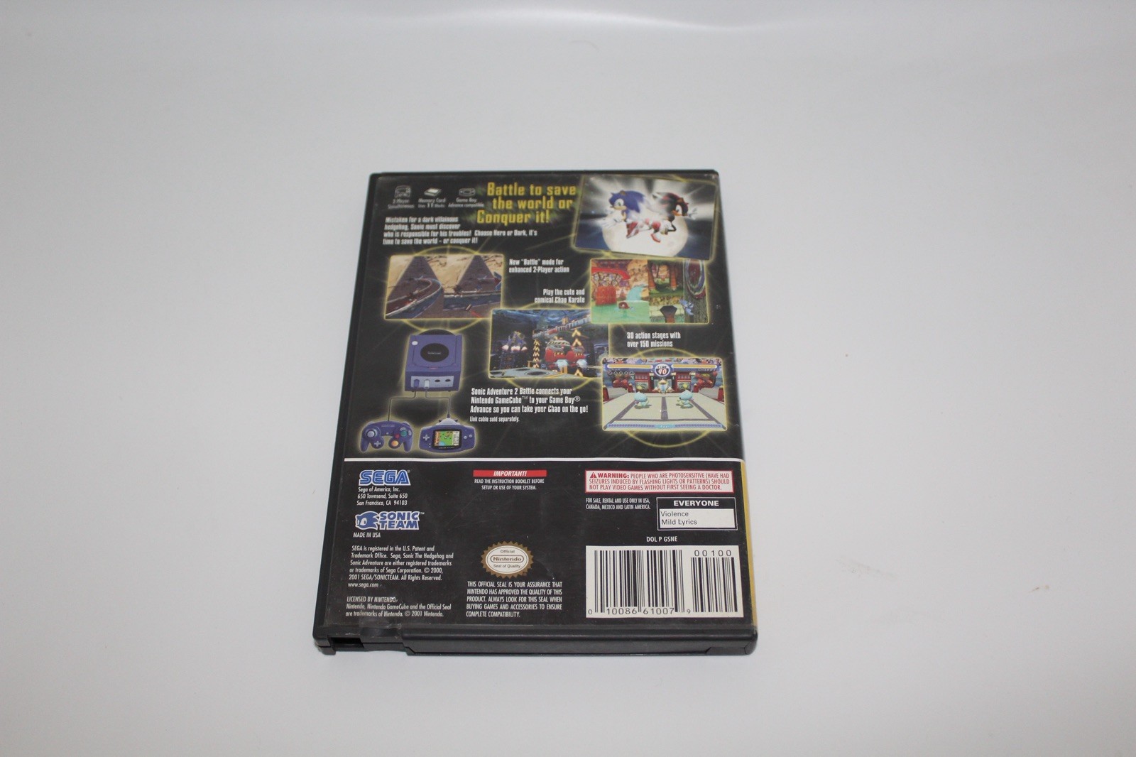 Sonic Adventure 2 Battle Disc + Manual In Box PLAYERS CHOICE GAMECUBE