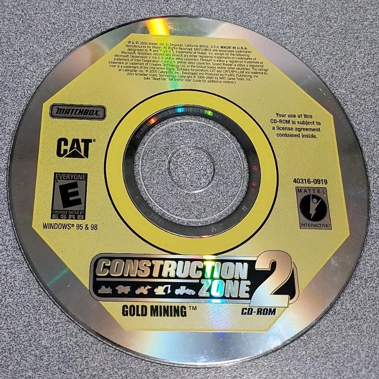 Matchbox Caterpillar Construction Zone 2 (PC, 2000) Disc Only Tested Win 95 & 98