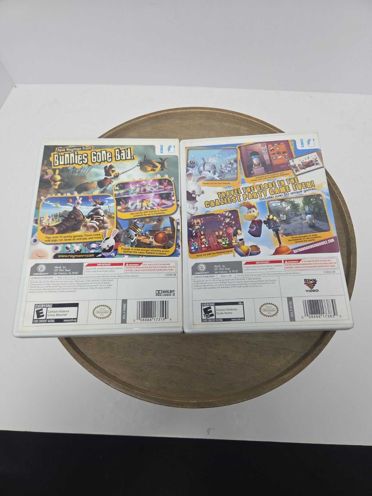 Rayman: Raving Rabbids 1 & 2 Game Lot Nintendo Wii CIB COMPLETE & TESTED Works