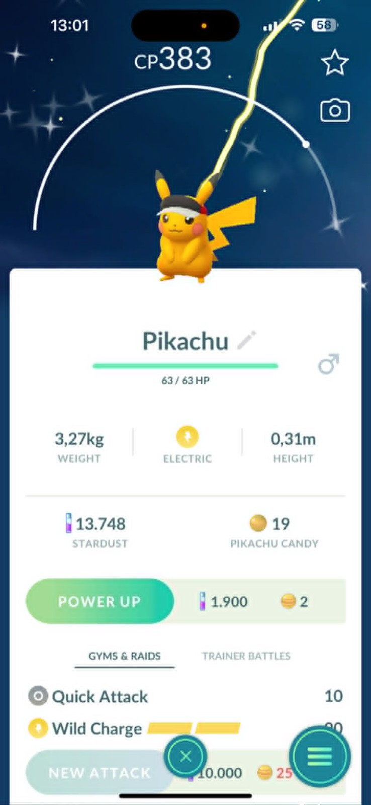 Pokémon PTC Go – Shiny Pikachu Wearing Marathon Visor 2026 ✨ Mini or Trade