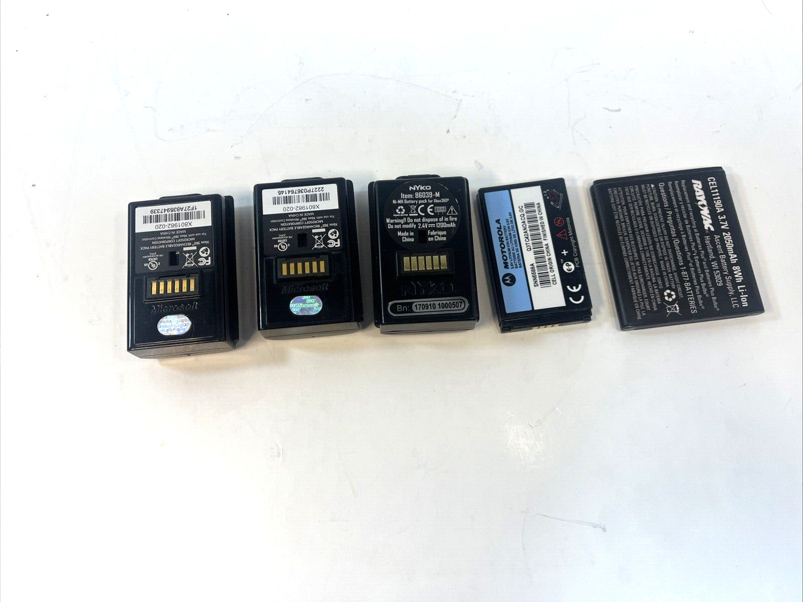 Lot Of 5 Untested Nyko and Power Pack Rechargable Battery for 360 controllers