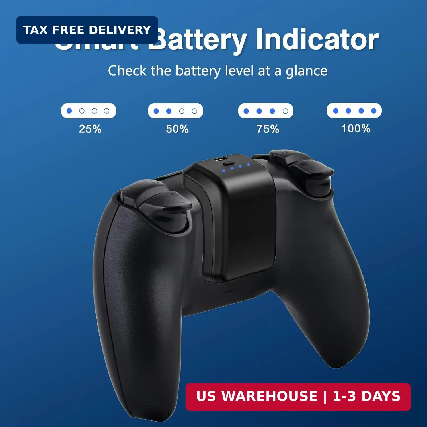 2X 3000mAh PS5 Controller Battery Pack, PS5 Replacement Battery Extender for Son