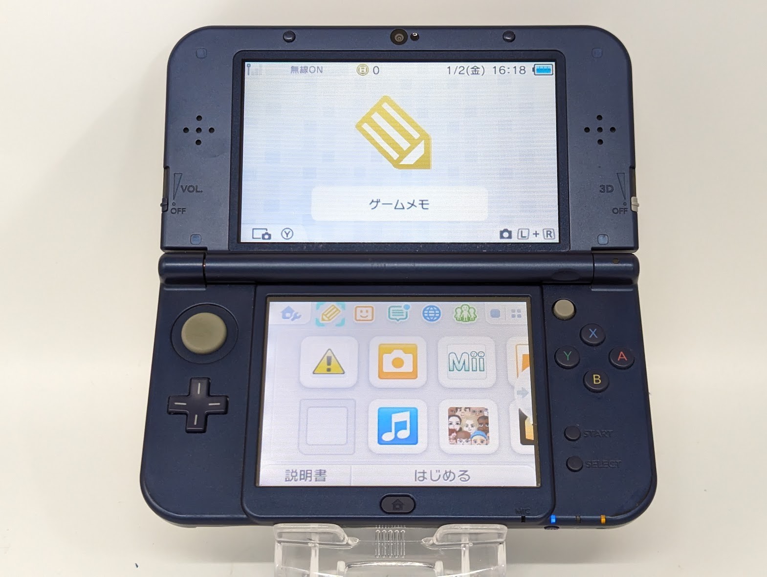 B288 Nintendo new 3DS LL XL console Metallic Blue Japan w/adapter fx