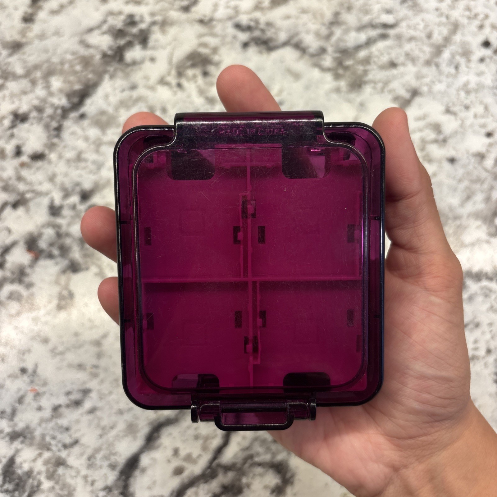 Nintendo 3DS Purple Compact Cartridge Storage Case Clear Holds Stores 16 Games