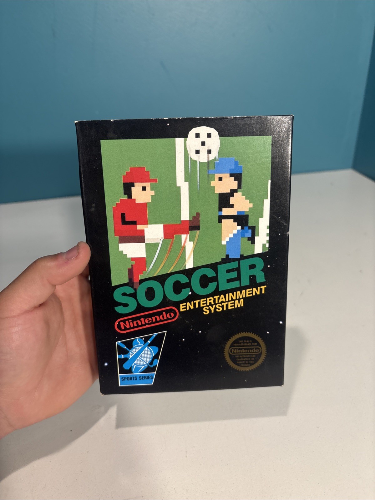 Soccer – Nintendo NES Box Only – Gloss seal 2nd Print Test Market