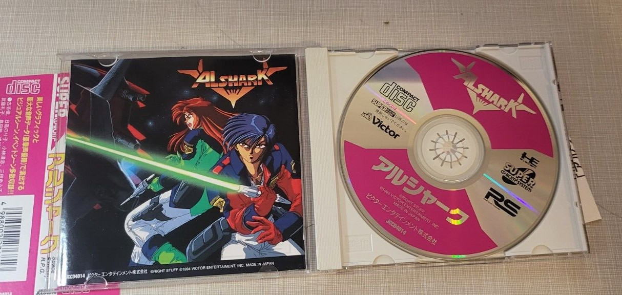ALSHARK PC Engine Super CD U.S. Seller CIB