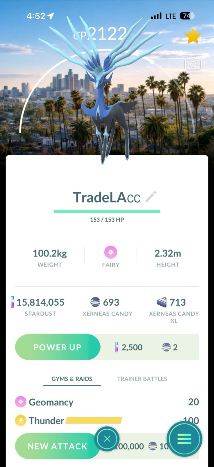 Pokémon Go NON Shiny Xerneas Los Angeles LA Kalos Tour Background – READ DSCRPTN