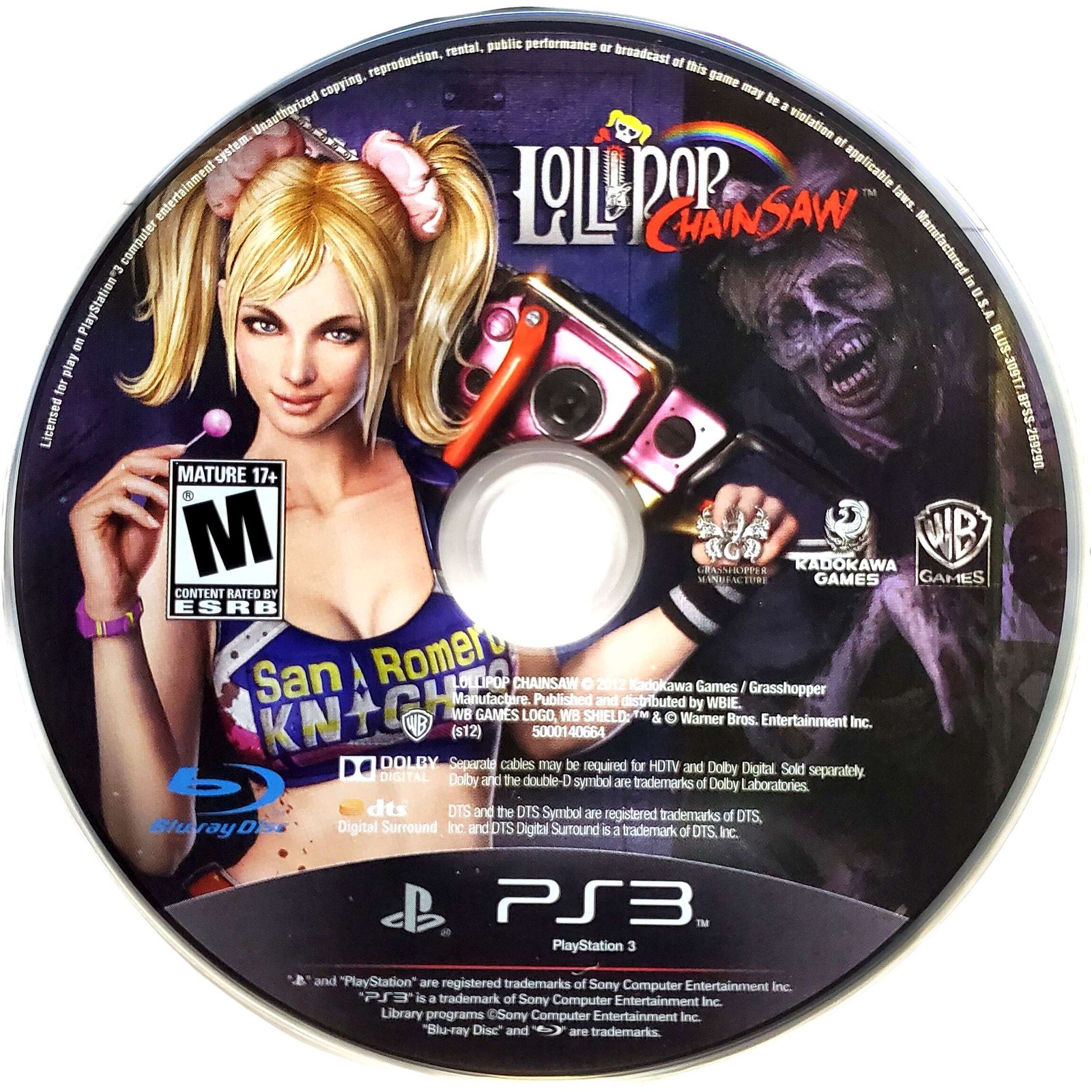 Lollipop Chainsaw – Sony Playstation 3 PS3 Tested 1Y Guarantee
