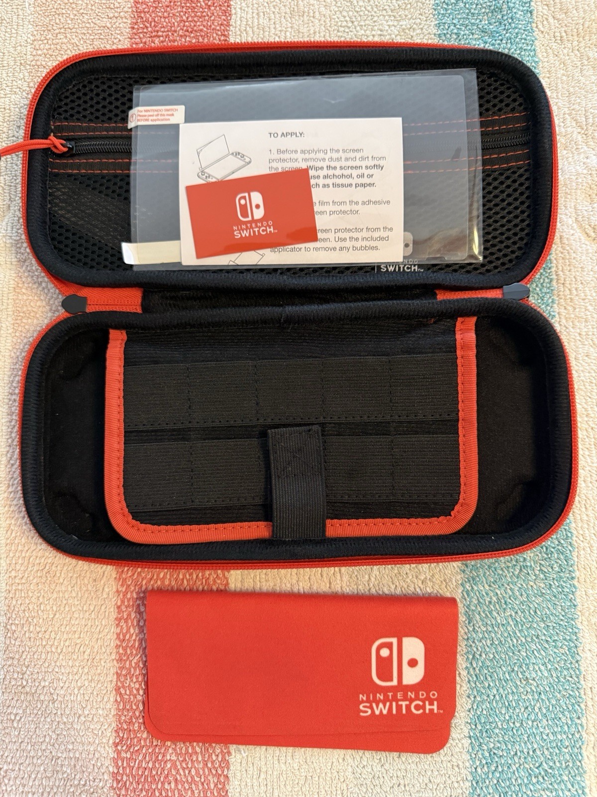 Official Nintendo Switch Console Carrying Case (Black/Red) Open Box Unused