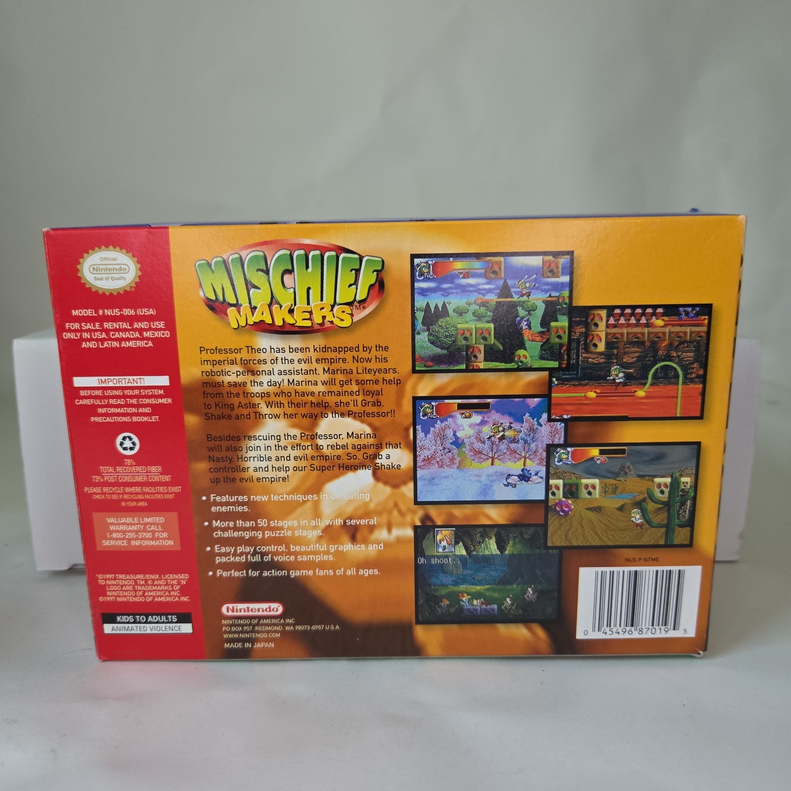 Mischief Makers Nintendo 64 N64 1997 Game Manual In Box 1 Player Everyone