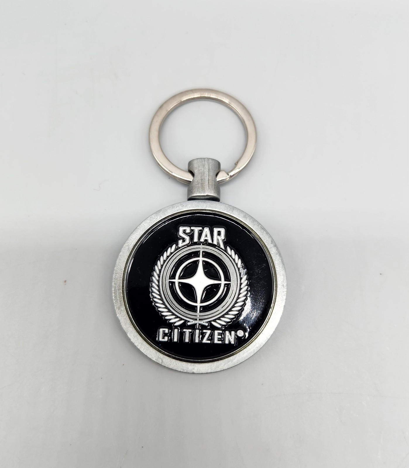 Star Citizen Challenge Coin Keychain Keyring “See You in the Verse” Black Silver