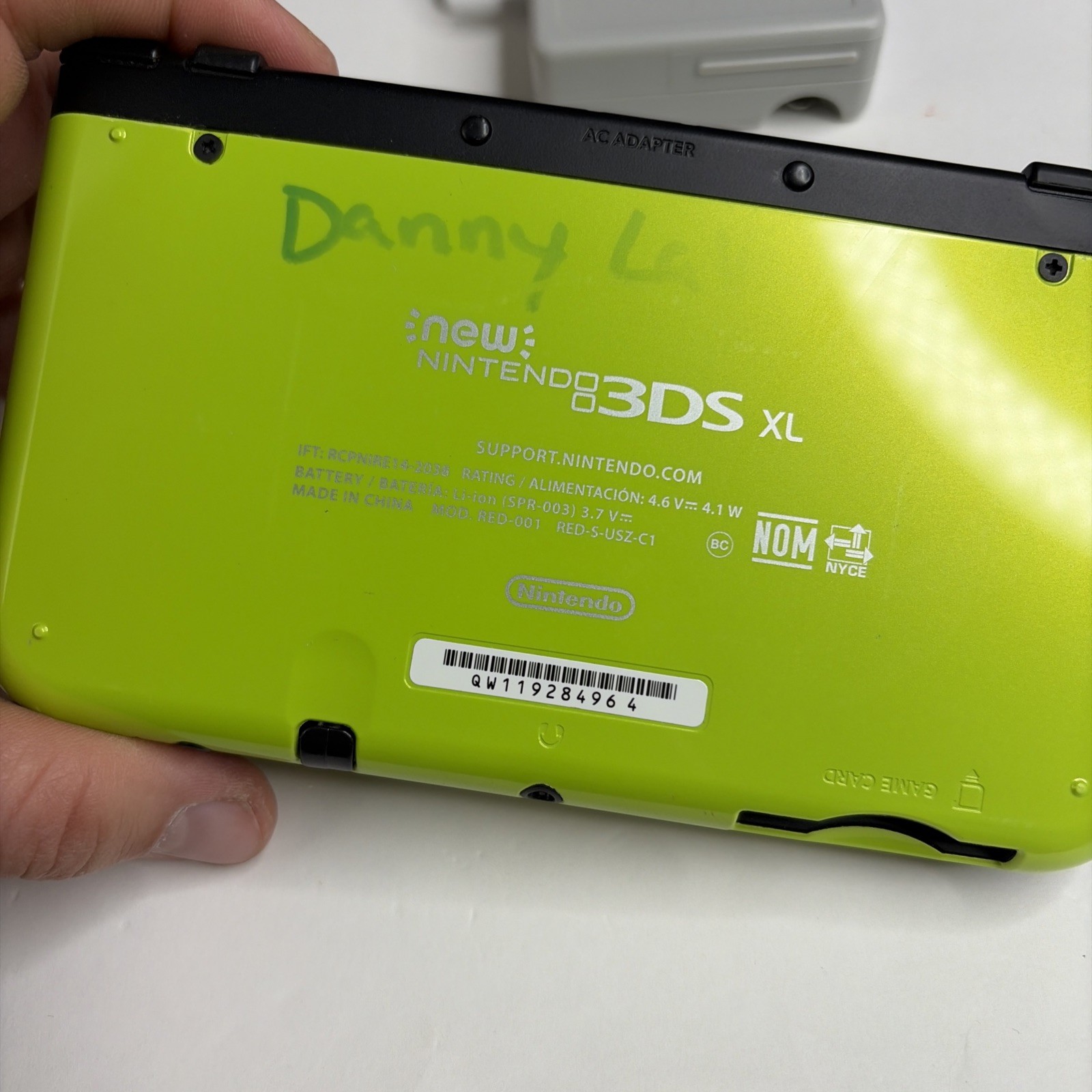 Nintendo New 3DS XL – Lime Green Mario World Console US Model W Charger Stylus