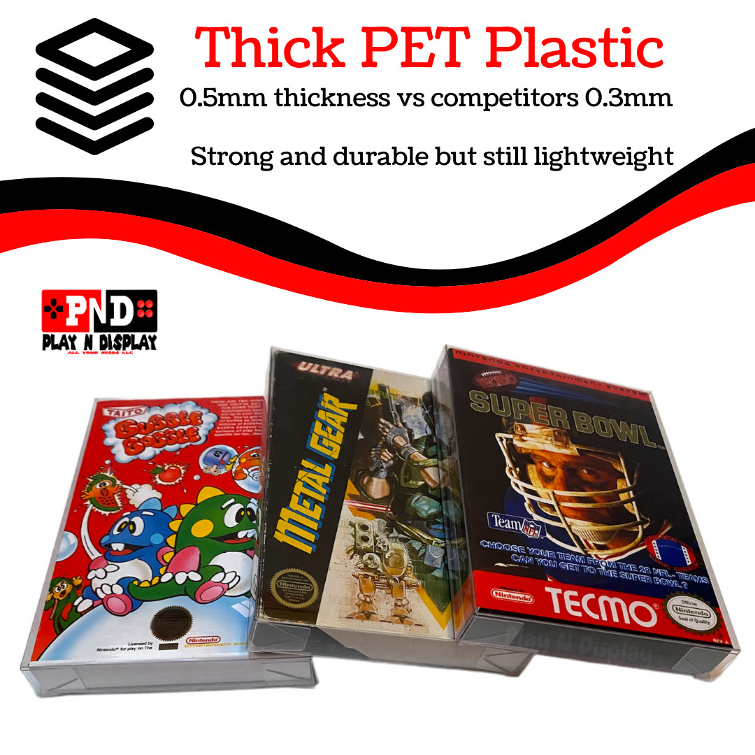 1 NES Nintendo Box Protectors Clear Plastic Display Case Sleeve Storage Thick