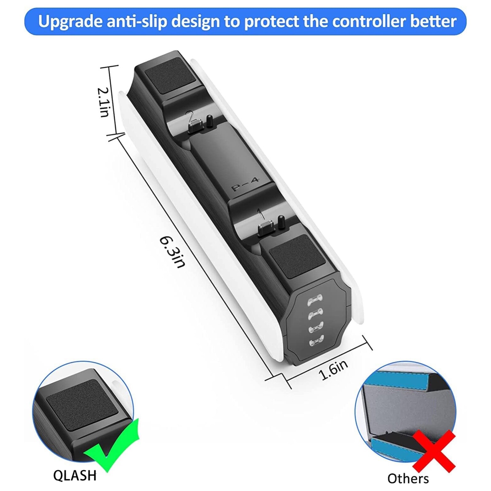 2 in 1 PS5 & PS4 Controller Charger, Charging Station DualSense Playstation 5&4