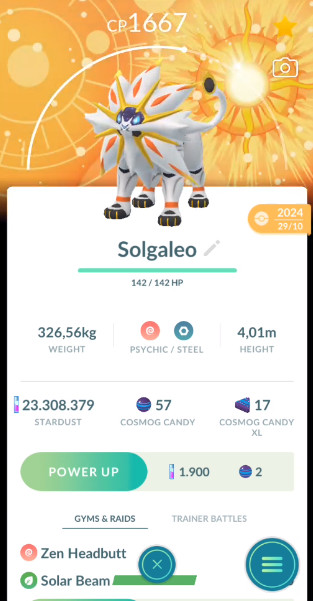 Solgaleo with Sun Background – Pokemon Trade Go