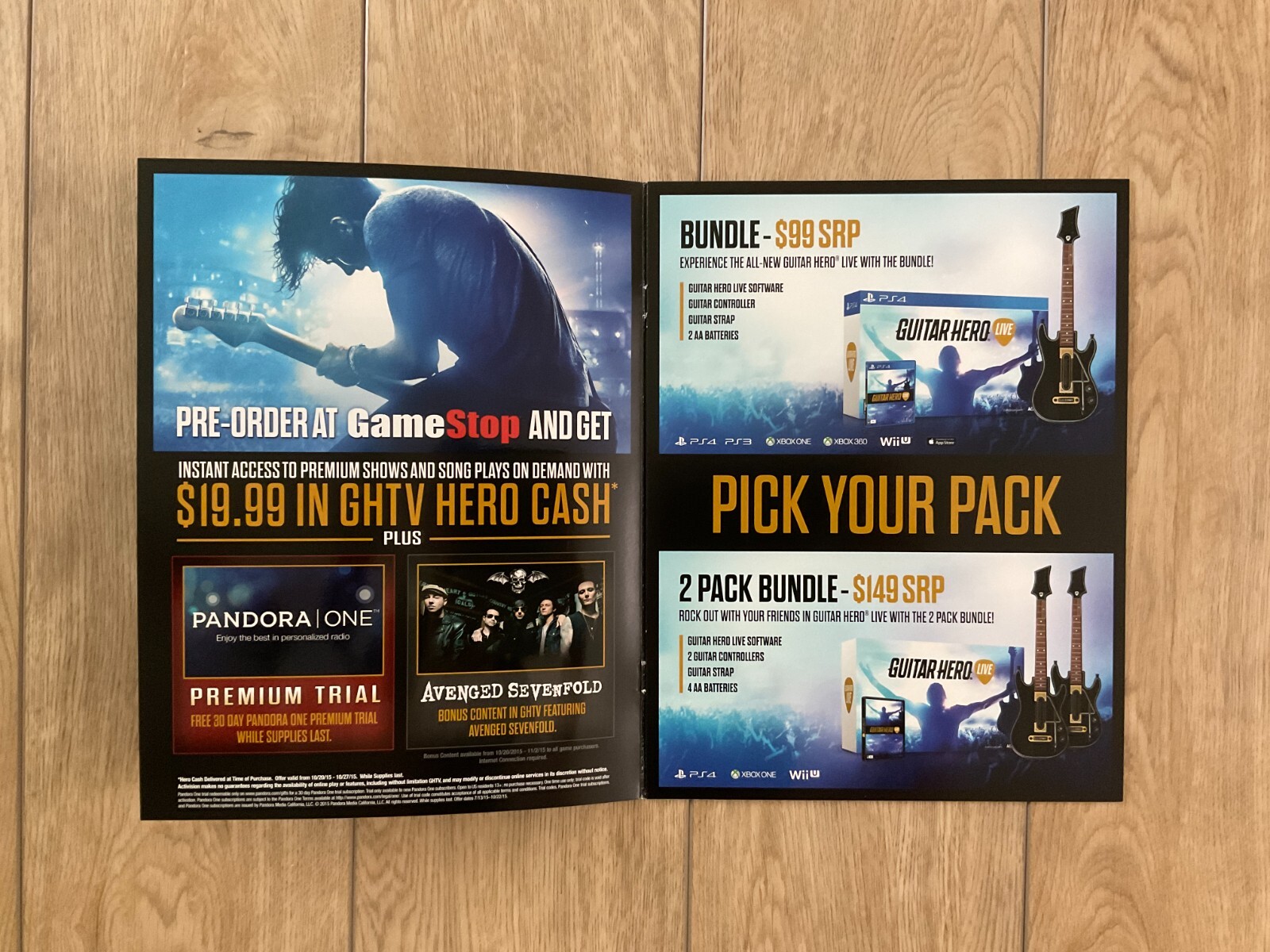 GUITAR HERO LIVE 2015 Video Game Retailer Launch Kit Glossy Promotional Booklet