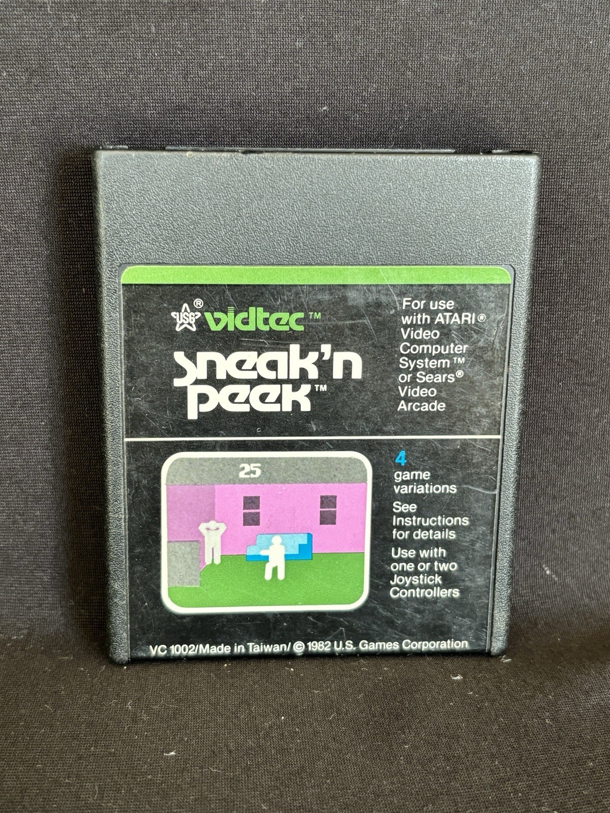 Sneak n Peek Atari 2600 Vidtec Vintage 1982 VC1002 Authentic Cartridge Game Only