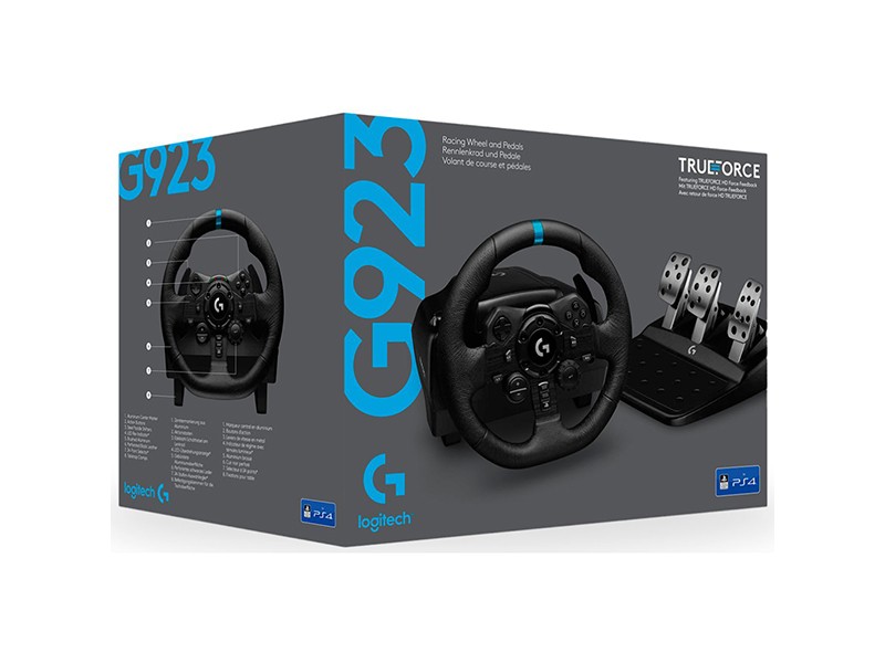 Logitech 941-000147 G923 Racing Wheel and Pedals, TRUEFORCE PS5 , PS4, PC, Mac