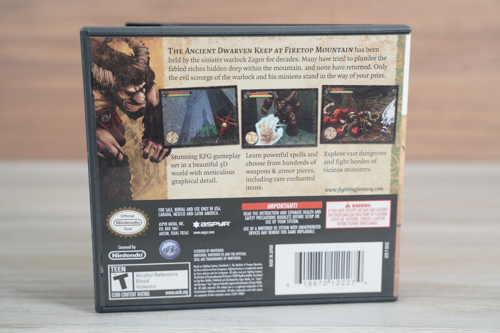 Fighting Fantasy: The Warlock of Firetop Mountain COMPLETE CIB Nintendo DS 2009