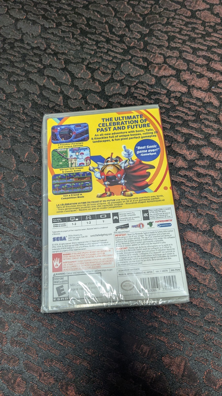 Sonic Mania (Nintendo Switch, 2017) New