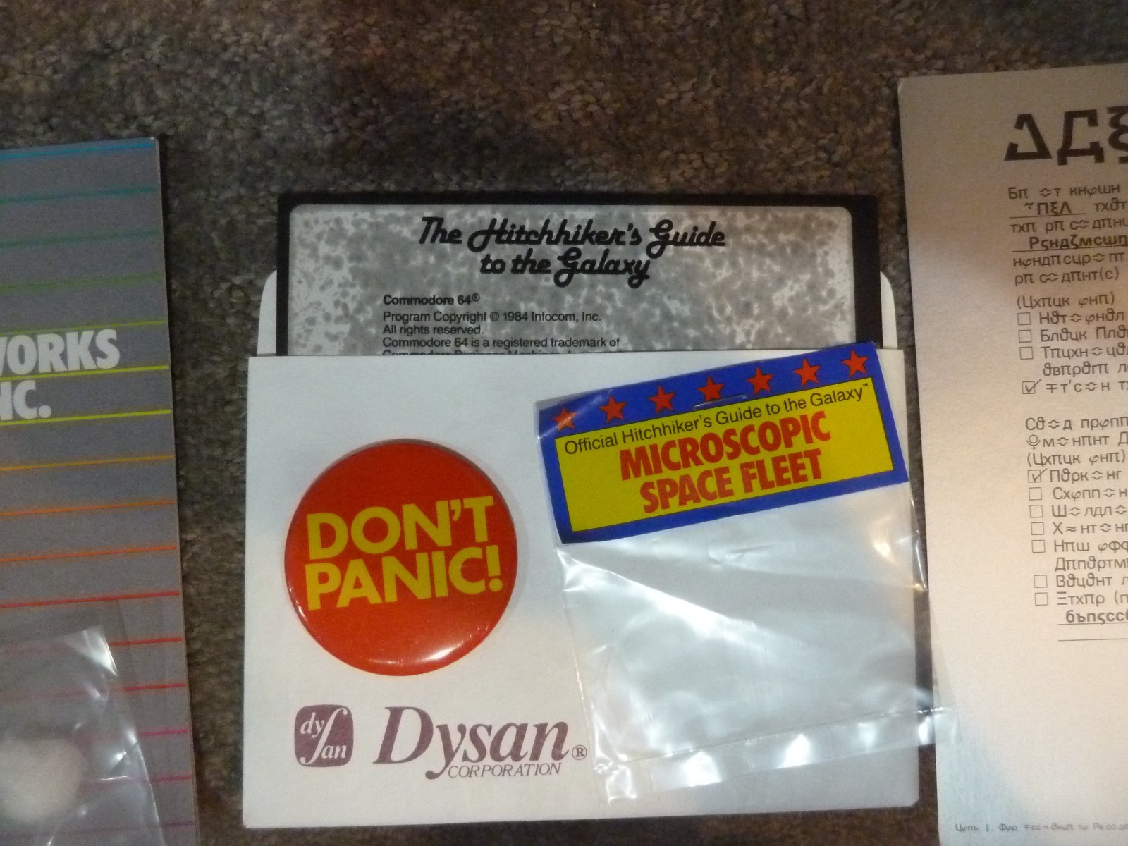 1984 Infocom Hitchhiker’s Guide to the Galaxy for Commodore 64 Complete RARE