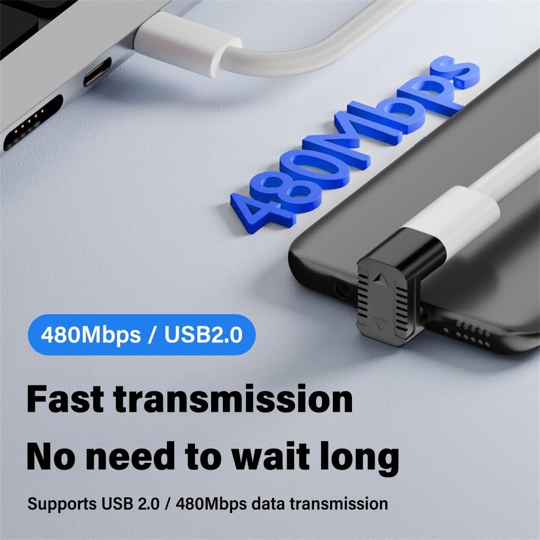 USB TypeC Female To Micro USB Male 180 Degree UShaped Adapter 5V/2A 2 PCS