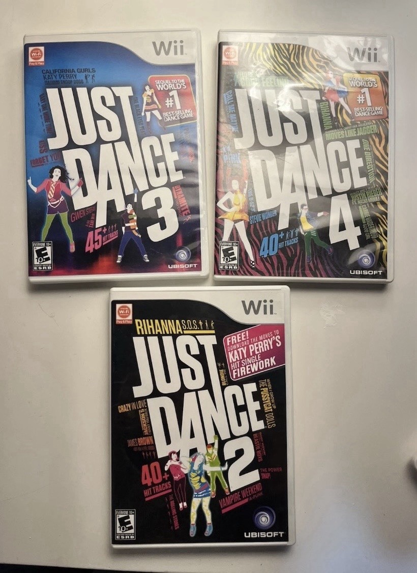 Just Dance Game Lot 2 3 & 4 Nintendo Wii Complete In Box Tested CIB Bundle