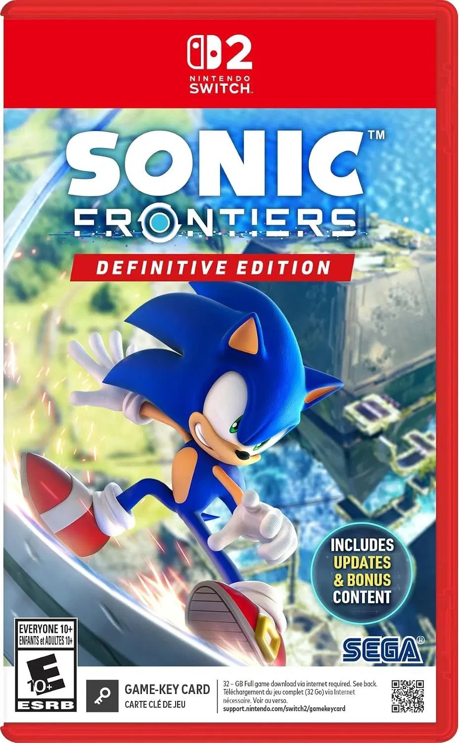 Sonic Frontiers: Definitive Edition (Nintendo Switch 2 Game Key Card) BRAND NEW