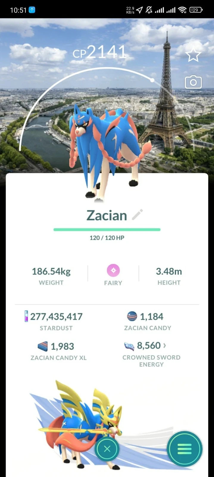 Pokemon G0 – Leve 50 – 3moves – Non Shiny Zacian / Zamazenta B.ackgr.ound