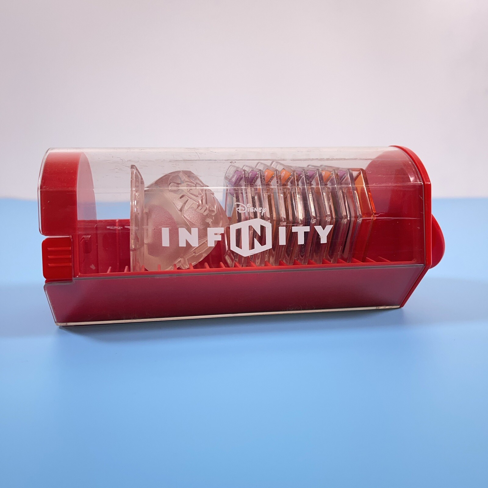 Disney Infinity Power Disc Mixed Lot of 10 with Portable Red Storage Case Bundle