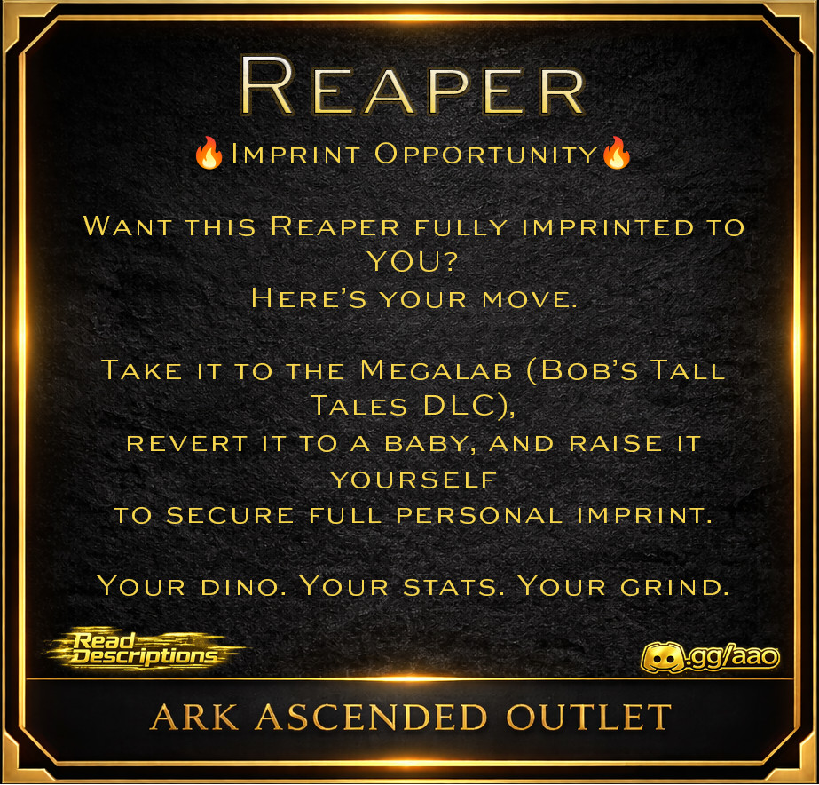 Ark Survival Ascended-Reaper King-Dino-Level 240-Colors-PC/XBOX/PS5 PvE ASA