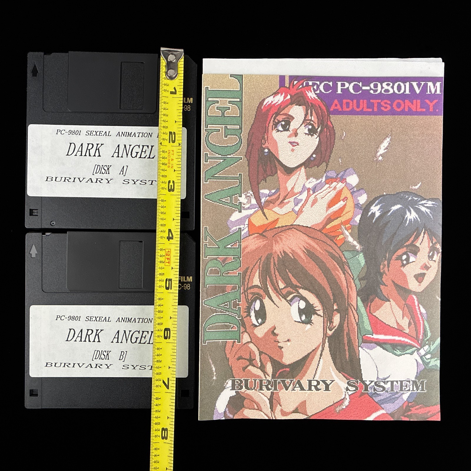 Vintage BURIVARY SYSTEM DARK ANGEL 3.5″ PC-98 Doujin ADV Visual Novel Game Japan
