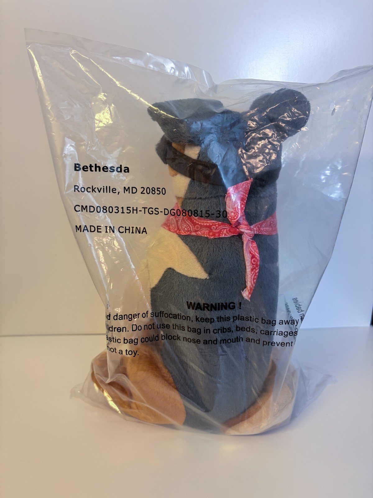 Fallout 4 Dogmeat Plush Stuffed Animal Bethesda Dog Bandana & Goggles