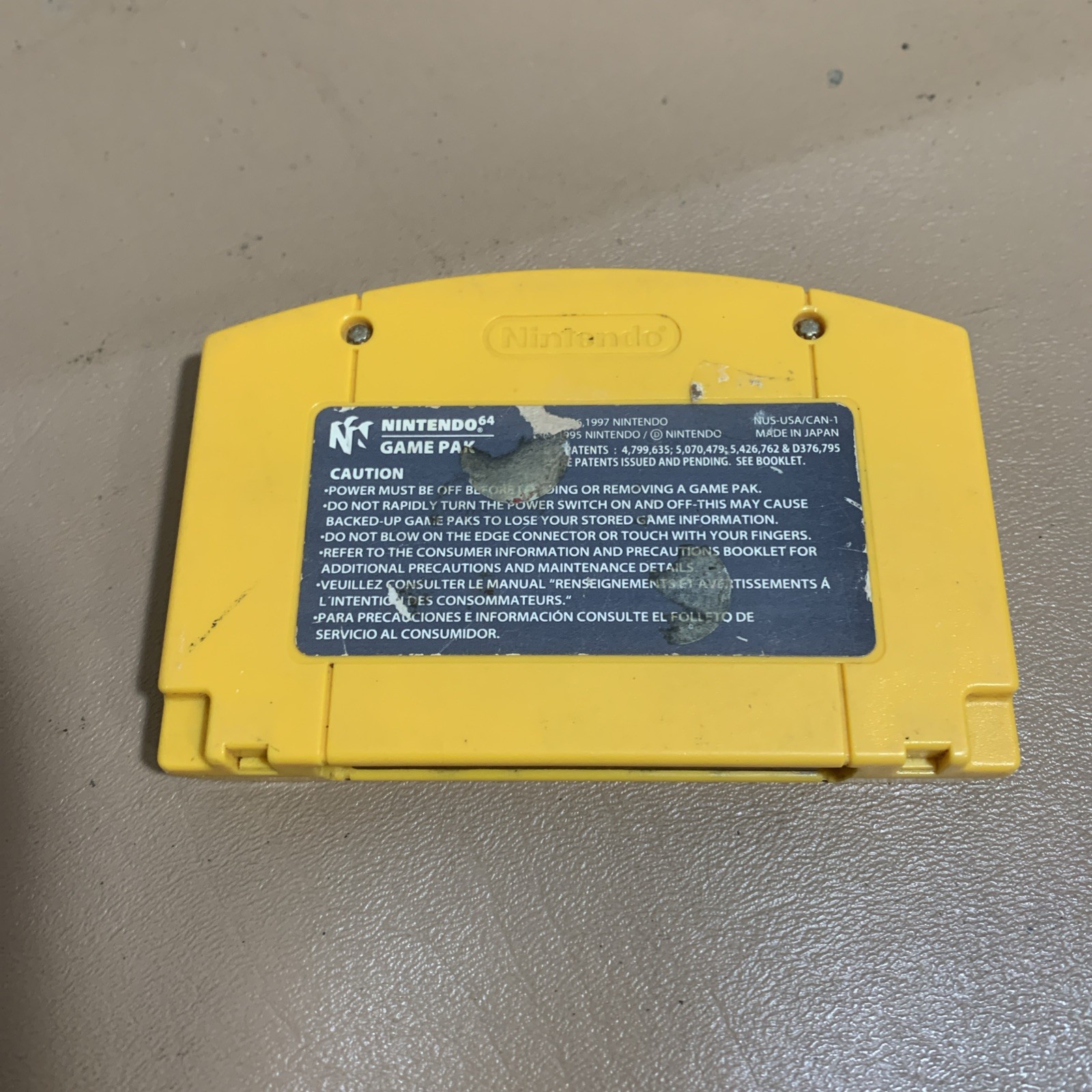 Donkey Kong 64 Nintendo 64 N64 Video Game Yellow Cartridge Authentic