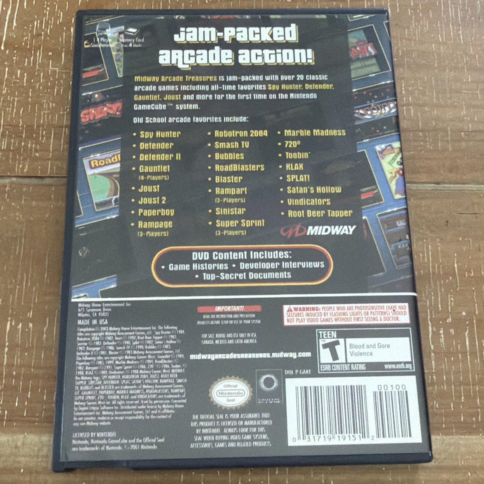 Midway Arcade Treasures 1 (Nintendo GameCube GCN, 2003) COMPLETE CIB Tested!