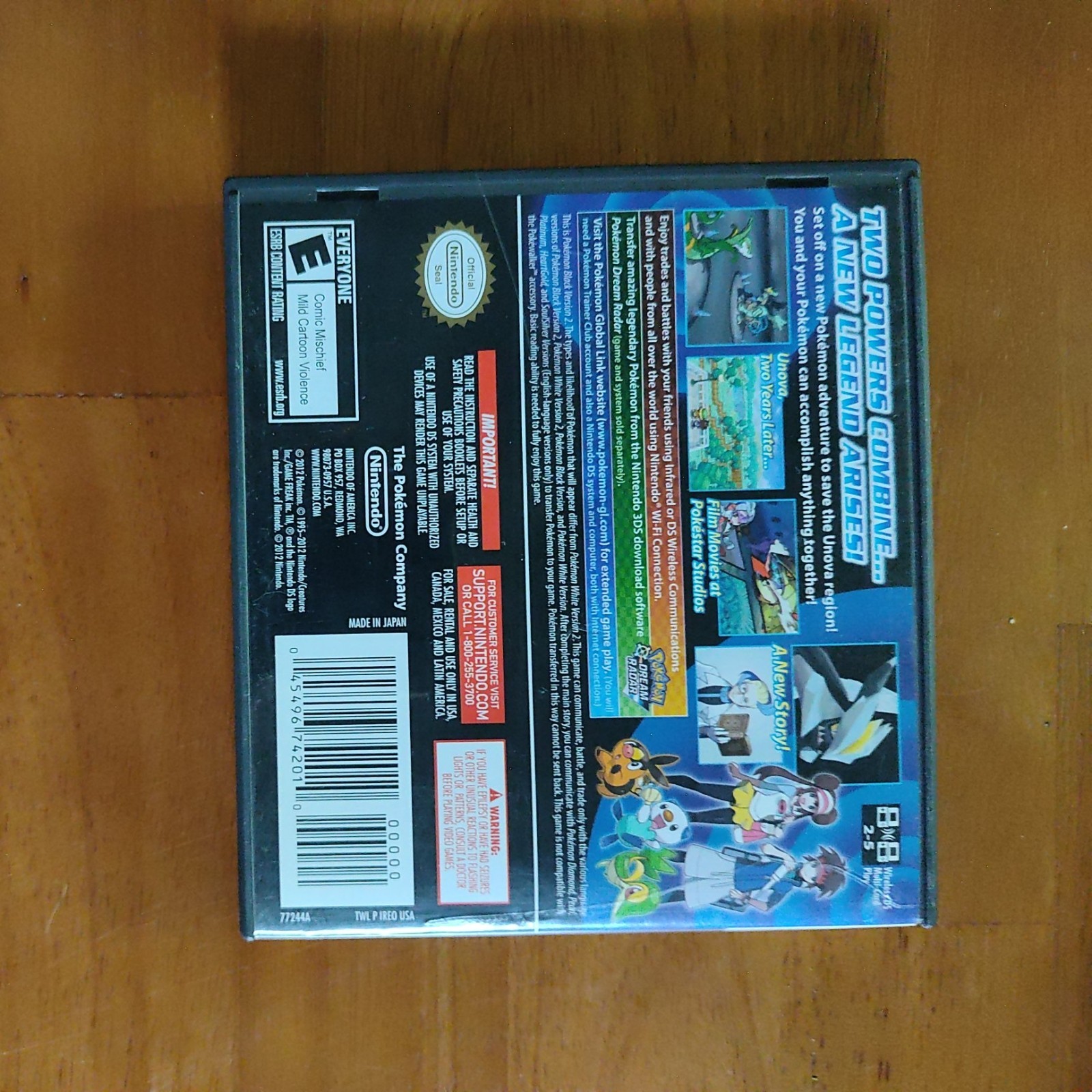 Pokémon Black Version 2 (Nintendo DS, 2012) **BOX AND INSERTS ONLY**